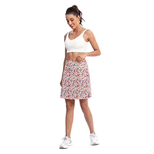 Image of M MOTEEPI Modest Knee Length Skorts Skirts for Women Tennis Athletic Golf Skort with Pockets UV Protection High Waist