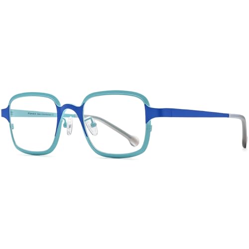 Image of FONEX Colorful Pure Titanium Glasses Frame Women Retro Round Eyeglasses