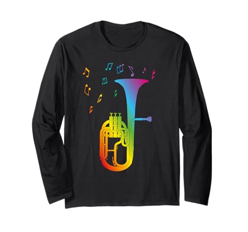 Ptera: For Tenor Horn Players Who Love Brass Band - Saxhorn Alto Arc-en-Ciel pour Fierté Musicien Gay ou LGBTQ+ Manche Longue