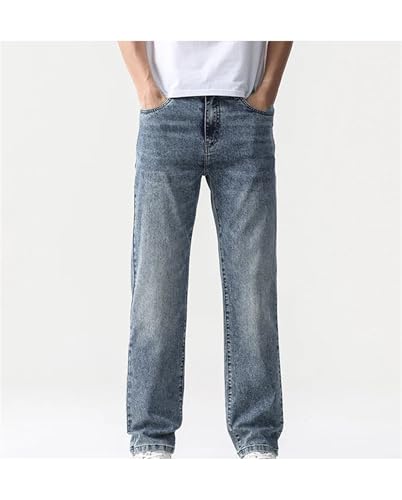 Men Baggy Jeans Pants Vintage Washed Button Fly Pockets Loose Straight Leg Denim Pants3