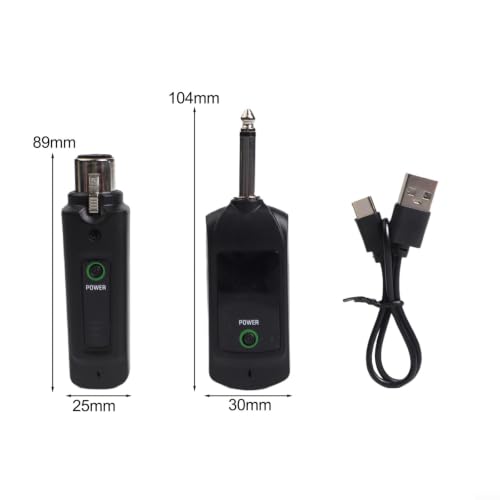 Sistema inalámbrico para micrófono 2.4G XLR, alcance estable de hasta 80 m, transmisor y receptor recargables, compatible con micrófonos dinámicos, soporte dual para presentaciones en vivo y grabación (1 en 1) miniatura 6