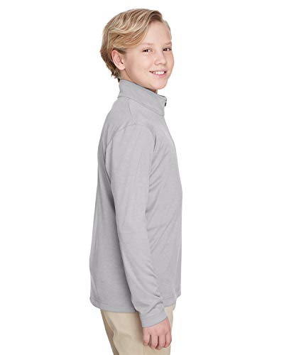 Team 365 Youth Zone Sonic Heather Performance Quarter-Zip L ATHLETIC HEATHER3