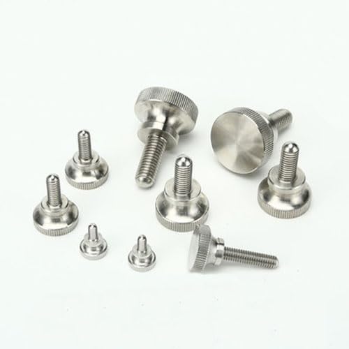 5pcs M2 M2.5 High head Knurled screw Hand bolt Adjustment screws Knurleds bolts stainless steel 5mm-10mm Length - (Dimensions: M2.5x10mm)