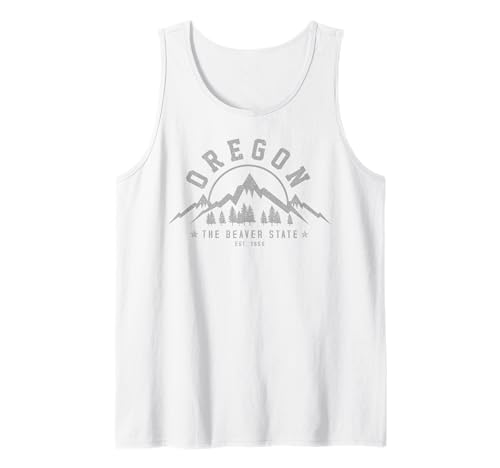 Oregon The Beaver State Est. 1859 Vintage Mountains Gift Tank Top