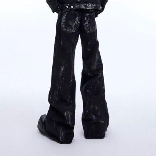 Mens Jeans Wide Leg Baggy Loose Fit Trendy Y2K Streetwear Hip Hop Denim Pants3