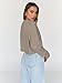 Trendy Queen Cropped Sweatshirts for Women Oversized Crewneck Sweaters Long Sleeve Tops Fall Winter Clothes 2026 CoffeeGrey S