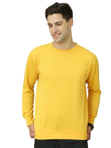 Image of Mack Jonney Fleece Regular Fit Solid Round Neck Sweatshirt for Men-MACK639877