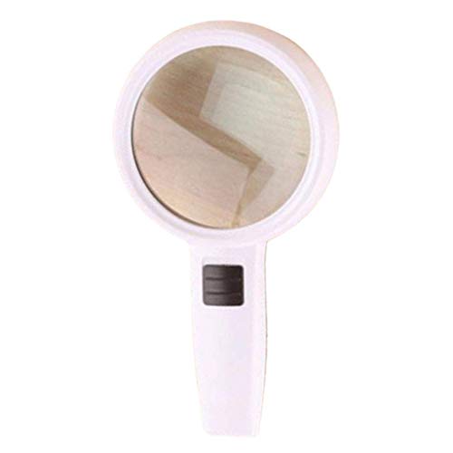 Backbayia 10X Handheld Magnifying Glass Magnifier with LED Light for Seniors Reading