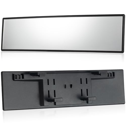 Jevie Universal Panoramic Rearview Mirror, 12 Inch Wide Angle for Cars, Trucks, Boats (Convex)