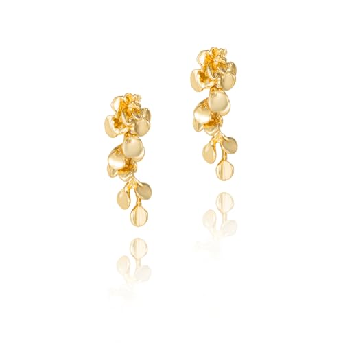 Chic Dangle Flower Earrings for Women, Boho Statement Elegant Vintage Thick Unique Chunky Floral Jewelry Petal Earrings for Formal Wedding Birthday