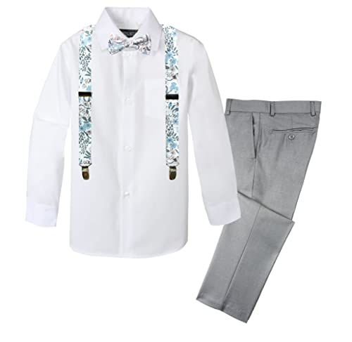 Image of Spring Notion Boys' 4-Piece Floral Suspenders Outfit