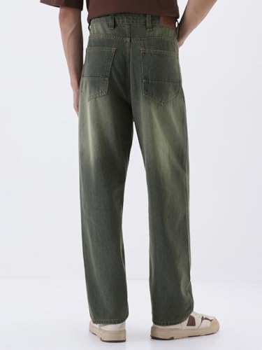 Image of Urbano Fashion Men's Loose Baggy Fit Heavy Washed Jeans Non-Stretchable