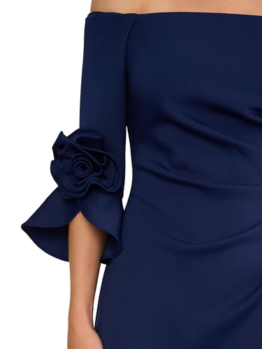 Image of Adrianna Papell Rosette Scuba Crepe Gown