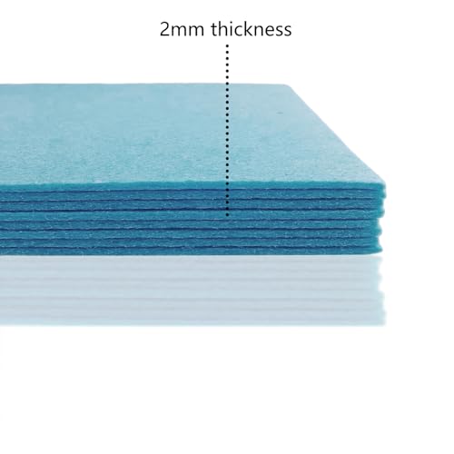 Image of Jtnohx Stiff Felt, 2mm Thick Felt Sheets for Crafts, 8 inchx12 inch Hard Felt Fabric Squares 8Pcs for DIY Projects (Blue)