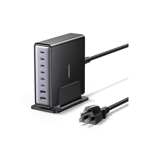 UGREEN Nexode 200W GaN USB C Charging Station, 8-Port Desktop Charger with PD 100W for MacBook Pro 16"/Air, Dell XPS, iPad Pro, iPhone 17/16/15, Galaxy S25/S24, Pixel 10/9