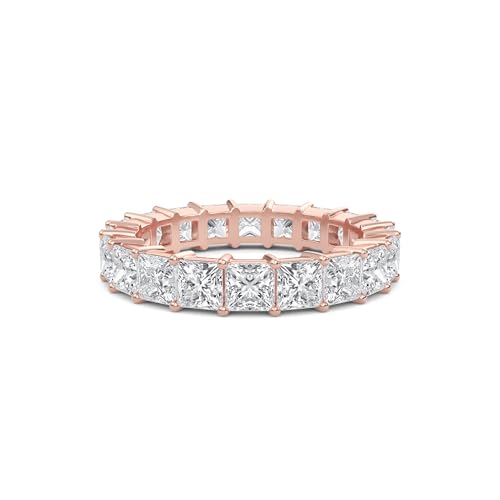 PURE STAR 1-8 Carat (ctw) White, Yellow, Rose Gold Princess Cut LAB GROWN Diamond Eternity Band (Color E-F Clarity VVS-VS)
