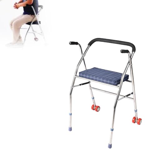 AIRM HEALTH Andador plegable y ligero con sit andador, estrecho, para personas mayores, plegable, movilidad para el hogar y todo terreno (Andador con 2 ruedas 7997)