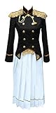 Japan Sakura Hetalia Axis Powers APH Uniform Dress Cosplay Costume (Female M) Black,White