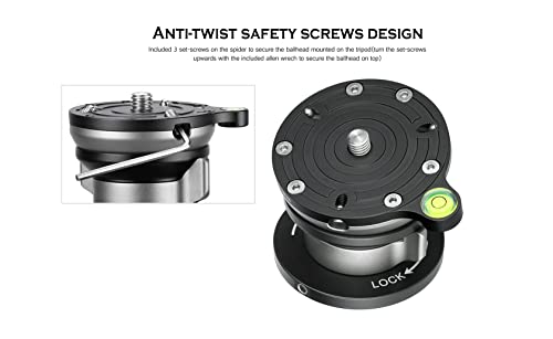 Image of LB-75 75mm Leveling Base for Tripod w Butterfly Lock Collar 55lb Max Load + /-15 Tilt