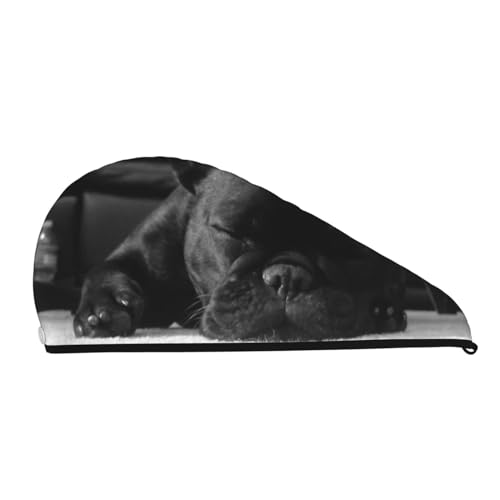 YoupO Französische Bulldogge Trockenes Haar Kappe Haar Trocknen Hut mit Knöpfen Super Saugfähig Schnell Trocknendes Haar Handtuch Wrap Weiche Haar Hut für Frauen Trockenes Haar Turban für nasses