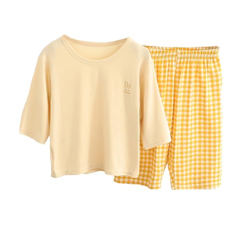 Boy's Tracksuits Crewneck Short Sleeve Summer Solid Plaid Sets Classic Stylish Sports Suit Casual Clothes