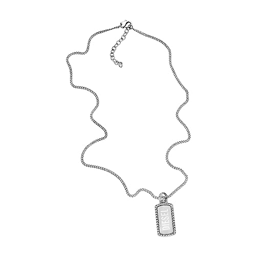 Diesel All-Gender Stainless Steel and Leather Bracelet