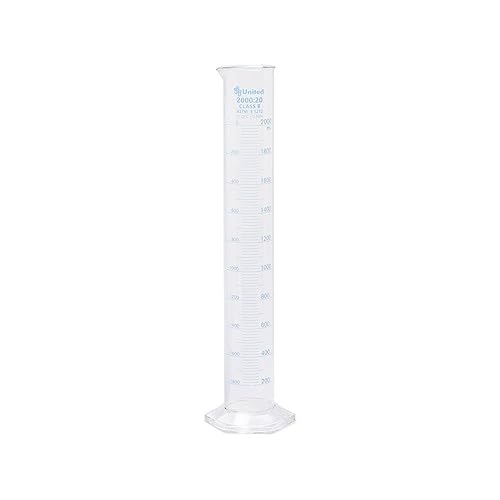 United Scientific (UNCYLNGB-2000) Cilindro graduado de 67.6fl oz, vidrio de borosilicato 3.3, escala métrica doble, clase B, cada uno disponible en Yaxa Guatemala