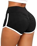 TZLDN Womens Gym Shorts for Women Ruched Butt Lifting Booty High Waist Compression Yoga Workout Cycling Shorts Black Hot Pants #2Classic - Black, M