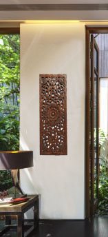 Asiana Home Decor Large Carved Wood Wall Panel. Floral Wood Carved Wall Decor. Size 35.5"x13.5"x0.5" (Brown)4