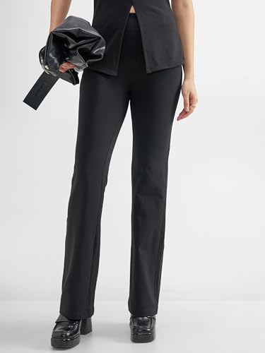Image of Tokyo Talkies Women's Stretchable Bootcut Pants | High Rise Flared Trousers |Travel & Formal Wear|Workwear Trousers