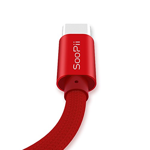Image of SOOPII C type cable pure copper strong nylon braided USB-C Nylon Coated highly durable fast charging up to 5A USB charger & Sync cable -1 meter,