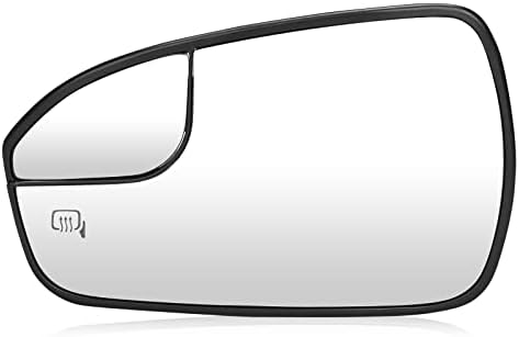 Left Driver Side View Heated Mirror Glass for 2013 2014 2015 2016 2017 2018 2019 2020 Ford Fusion, Replace DS7Z17K707F DS7Z-17K707-F Exterior Mirror Replacement Glass
