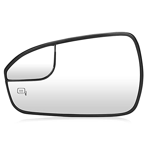 Left Driver Side View Heated Mirror Glass For 2013 2014 2015 2016 2017 2018 2019 2020 Ford Fusion, Replace Ds7Z17K707F Ds7Z-17K707-F Exterior Mirror Replacement Glass #TOP1