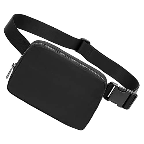 Bolsa de pecho para correr impermeable cruzada de nylon negro mujer 6