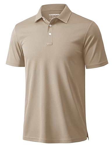 Image of MAGCOMSEN Men's Polo Shirts 3 Buttons Casual Work T Shirts Quick Dry Short Sleeve Golf Shirt Pique Jersey Outdoor Performance
