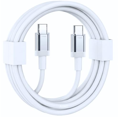 AINE 65W USB-C to C Fast Charging Cable compatible with Nothing Phone 3A 3A Pro 2A Plus 2A CMF Phone 2 Pro CMF Bud Laptops & More |White | Original Charging Speed