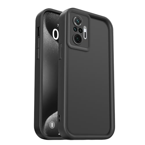 PanXCase Cover per Xiaomi Redmi Note 10 Pro 4G - Custodia Silicone Sottile Elegant Disegni Morbida Leggera, Protezione Fotocamera Antiurto Antigraffio Case (Nero)