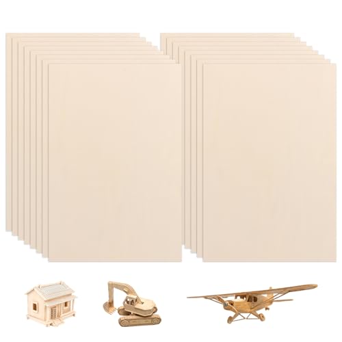 VIDETOL 16 Pièces Natural Contreplaqué, 300 x 300 x 1,5 mm Feuilles de Bois, Panneau Bois Non Finie pour Modélisme Architectural, Décorer, l'artisanat