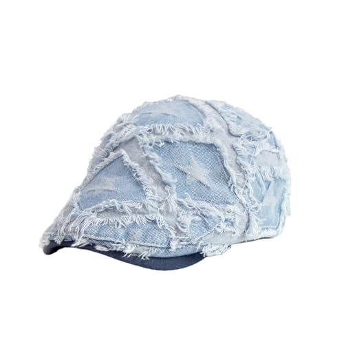 Casquette unisexe en denim délavé style vintage avec motif étoile