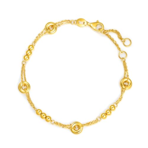 CHOW SANG SANG 999 24K Solid Gold Daily Essense Peace Buckle Lock Bracelet for Women Size 18cm 95476B Price-by-Weight 2.99g Gold