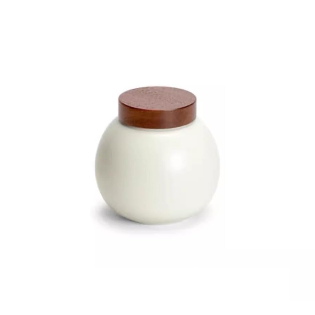 Pojemniki na herbatę i przechowywanie w kremowo-żółtej ceramicznej puszce na herbatę, hermetyczna puszka na herbatę, chińska puszka do przechowywania herbaty w gospodarstwie domowym