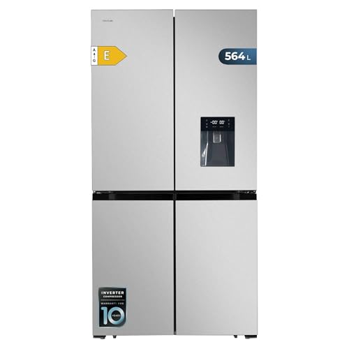 Cecotec American Refrigerator 4 Doors Stainless Steel 564 L Bolero CoolMarket 4D 564 Inox E. 183 cm...