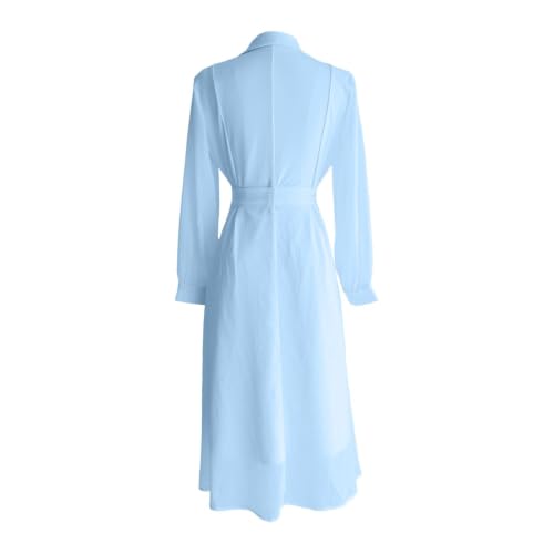 Formal Midi Dresses For Women Corset Lapel Collar 3/4 Sleeve Chiffon Dress - image 5