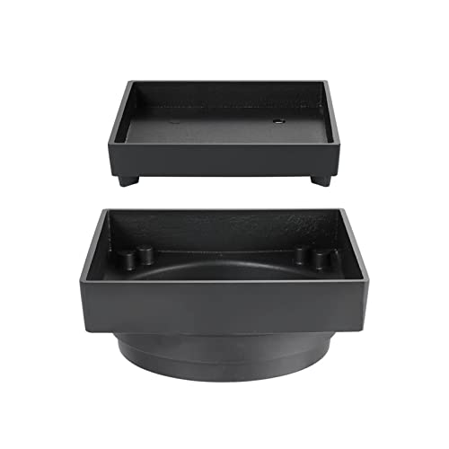 Drain de douche noir carré avec insert de carrelage invisible pour salle de bain - 2