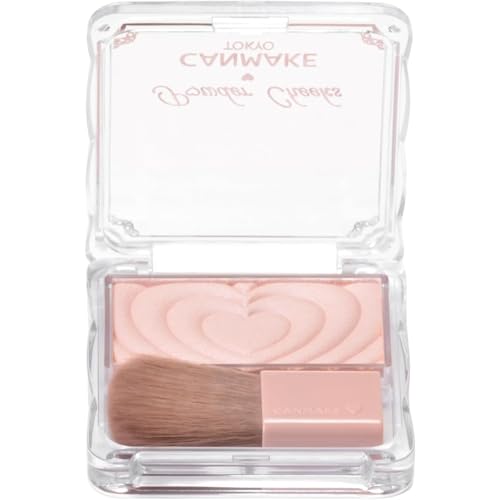 Image of CANMAKE - Powder Cheeks - Fine Pearl Transparent Clear Powder w /Soft Brush - 0.06floz (1.8g) (P04 Clever Beige)