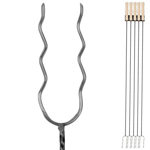 KOTARBAU® 5er Set Grillspieße - Lagerfeuer Spieße lang - Grillgabel - Camping Grill – 100 cm – Würstchenstecker – Feuergabel – Grillgabeln - mit Aufhänger