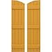 Ekena Millwork ARW401BE414X79TUH Americraft Four 3 Exterior Real Wood Joined Board-n-Batten Shutters w/Elliptical Top (Per Pair), 14"W x 79"H, Turmeric