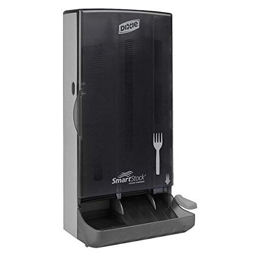 SmartStock Fork Dispenser, Translucent Smoke, Plastic, 80 Forks, 17.375 x