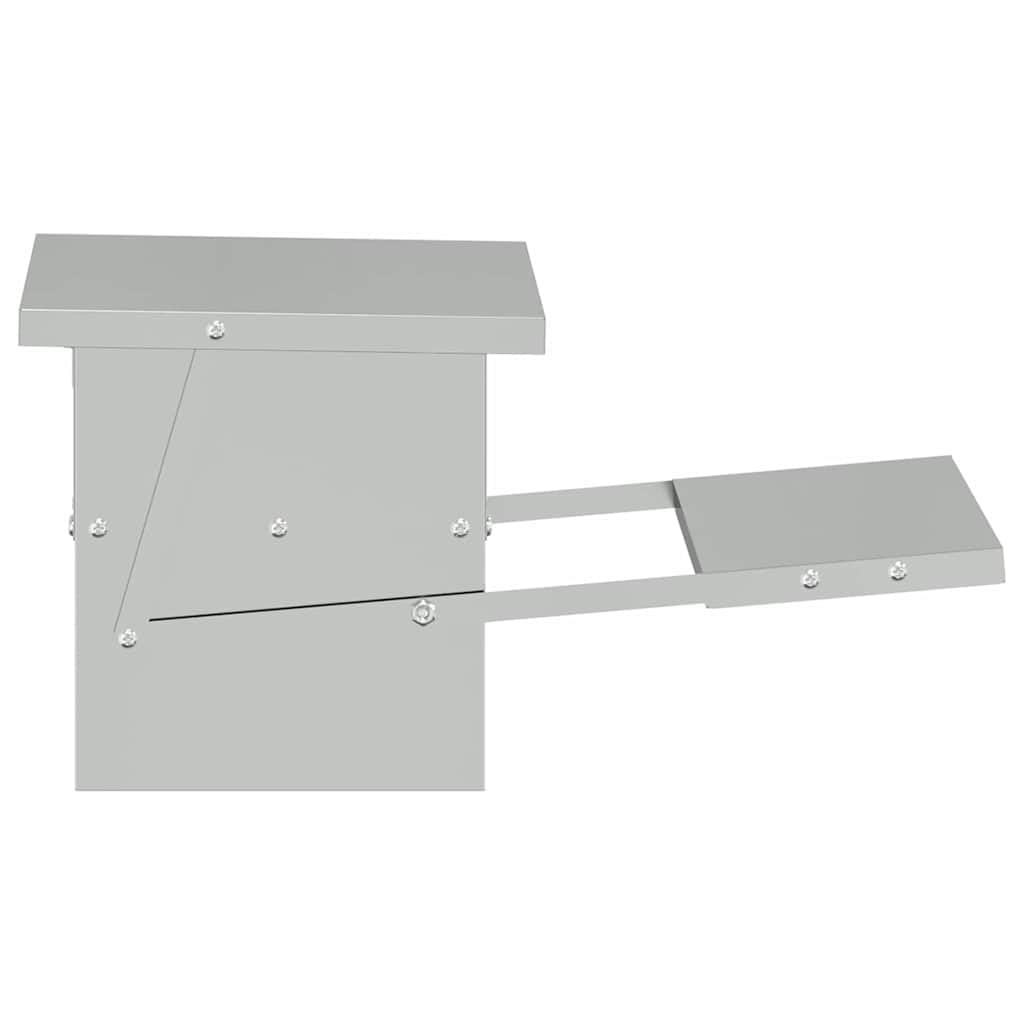 Comedero para gallinas de acero galvanizado, 48,5 x 39,5 x 19 cm, capacidad de 5 kg, comedero para interior y exterior, resistente a la intemperie, resistente al agua, porciones automáticas