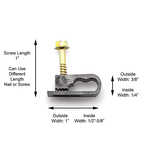 The Cimple Co - Dual, Twin, Or Siamese Coaxial Cable Clips, Cat6, Electrical Wire Cable Clip, 1/2 In Screw Clip And Fastener, Black (100 Pieces Per Bag) #TOP3